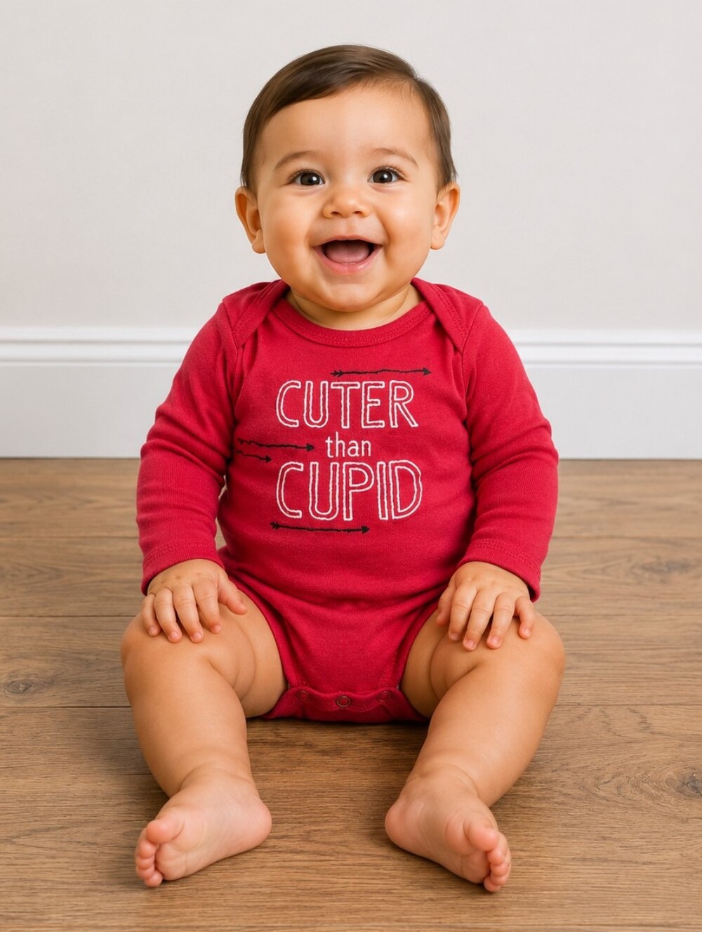 9 Months Boys Valentines Day Long Sleeve Bodysuit